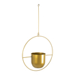 GloboStar® Artificial Garden TILOS 20486 Κρεμαστό Μεταλλικό Κασπώ Γλάστρα - Flower Pot Χρυσό Φ35cm x Υ15cm