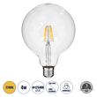 GLOBOSTAR® BUBBLE 99012 Λάμπα E27 G125 LED 4W 400lm 360° AC 220-240V IP20 Θερμό Λευκό 2700K Dimmable - Long Filament Chip - Διάφανο - Μ12.5 x Π12.5 x Υ18cm - 3 Χρόνια Εγγύηση