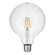 GLOBOSTAR® BUBBLE 99012 Λάμπα E27 G125 LED 4W 400lm 360° AC 220-240V IP20 Θερμό Λευκό 2700K Dimmable - Long Filament Chip - Διάφανο - Μ12.5 x Π12.5 x Υ18cm - 3 Χρόνια Εγγύηση