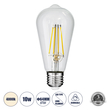 GLOBOSTAR® PEAR 99056 Λάμπα E27 ST64 LED 10W 1100lm 360° AC 220-240V IP20 Φυσικό Λευκό 4500K Dimmable - Long Filament Chip - Διάφανο - Μ6.4 x Π6.4 x Υ14cm - 3 Χρόνια Εγγύηση