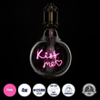 GLOBOSTAR® KISS ME 99256 Λάμπα E27 G125 LED 4W 340lm 360° AC 220-240V IP20 Ροζ Dimmable - Filament Chip - Διάφανο - Μ12.5 x Π12.5 x Υ18cm - 3 Χρόνια Εγγύηση