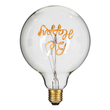 GLOBOSTAR® BE HAPPY 99258 Λάμπα E27 G125 LED 4W 340lm 360° AC 220-240V IP20 Ultra Θερμό Λευκό 2200K Dimmable - Filament Chip - Διάφανο - Μ12.5 x Π12.5 x Υ18cm - 3 Χρόνια Εγγύηση