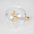 GLOBOSTAR® BE HAPPY 99258 Λάμπα E27 G125 LED 4W 340lm 360° AC 220-240V IP20 Ultra Θερμό Λευκό 2200K Dimmable - Filament Chip - Διάφανο - Μ12.5 x Π12.5 x Υ18cm - 3 Χρόνια Εγγύηση