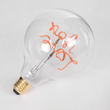 GLOBOSTAR® LOVE YOU 99260 Λάμπα E27 G125 LED 4W 340lm 360° AC 220-240V IP20 Κόκκινο Dimmable - Filament Chip - Διάφανο - Μ12.5 x Π12.5 x Υ18cm - 3 Χρόνια Εγγύηση