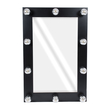 GloboStar® MAKEUP MIRROR-60x90-5 Μοντέρνος Καθρέπτης Μακιγιάζ με Πλαίσιο Φυσικού Ξύλου με Διακόπτη On/Off 10 x E27 AC220-240V - Μ60 x Π7 x Υ90cm - Μαύρος Έβενος