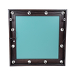 GloboStar® MAKEUP MIRROR-80x80-2 Μοντέρνος Καθρέπτης Μακιγιάζ με Πλαίσιο Φυσικού Ξύλου με Διακόπτη On/Off 12 x E27 AC220-240V - Μ80 x Π7 x Υ80cm - Καφέ Wenge