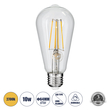 GLOBOSTAR® PEAR 99017 Λάμπα E27 ST64 LED 10W 1000lm 360° AC 220-240V IP20 Θερμό Λευκό 2700K Dimmable - Long Filament Chip - Διάφανο - Μ6.4 x Π6.4 x Υ14cm - 3 Χρόνια Εγγύηση