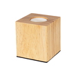 GloboStar® WOODBOX 99405 Μοντέρνο Επιτραπέζιο Φωτιστικό Πορτατίφ Μονόφωτο 1 x E27 IP20 Μπεζ Ξύλο - Μ7.6 x Π7.6 x Υ8.2cm
