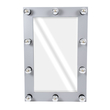 GloboStar® MAKEUP MIRROR-60x90-3 Μοντέρνος Καθρέπτης Μακιγιάζ με Πλαίσιο Φυσικού Ξύλου με Διακόπτη On/Off 10 x E27 AC220-240V - Μ60 x Π7 x Υ90cm - Γκρι Τσιμέντου