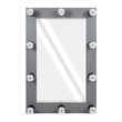 GloboStar® MAKEUP MIRROR-60x90-6 Μοντέρνος Καθρέπτης Μακιγιάζ με Πλαίσιο Φυσικού Ξύλου με Διακόπτη On/Off 10 x E27 AC220-240V - Μ60 x Π7 x Υ90cm - Γκρι Ανθρακί
