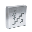 GLOBOSTAR® SENSATI 75659 Διακοσμητικό Φωτιστικό Τοίχου Ένδειξης / Σήμανσης STAIRS UP ARROW LED 1W 40lm 90° AC 220-240V IP20 Πράσινο - Νίκελ Βούρτσας - Μ11 x Π11 x Υ3cm - 2 Χρόνια Εγγύηση