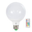 GLOBOSTAR® RGBOO 76071 Λάμπα E27 G95 με IR Ασύρματο Χειριστήριο LED 12W 780lm 260° AC 220-240V IP20 Πολύχρωμο RGB+WW Dimmable - Sanan SMD Chip - Μ9.5 x Π9.5 x Υ14cm - 2 Χρόνια Εγγύηση