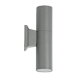 GLOBOSTAR® WALLY 77875 Μοντέρνο Φωτιστικό Τοίχου - Απλίκα με Ντουί 2 x GU10 AC 220-240V Αδιάβροχο IP65 - Γκρι Ματ - Μ6.4 x Π11 x Υ25cm