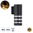 GLOBOSTAR® ORION 77882 Μοντέρνο Φωτιστικό Τοίχου - Απλίκα με Ντουί 1 x GU10 AC 220-240V Αδιάβροχο IP65 - Μαύρο Ματ - Μ9 x Π15 x Υ23.2cm