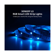 GloboStar® 80098 SONOFF L3-5M RGB Smart LED Strip Light WiFi 2.4GHz 90 SMD/5M 5050 5m Roll & Power Adapter DC 5V Max 10W