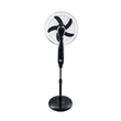 GloboStar® SOLARE-FAN 85358 Solar Fan Αυτόνομος Ηλιακός Επιδαπέδιος Ανεμιστήρας 25W 2 Λειτουργιών Ρεύματος με AC 220-240V ή με Φωτοβολταϊκό Panel 9V 15W & Επαναφορτιζόμενη Μπαταρία Li-ion 7.4V 6000mAh - 12 Ταχύτητες - Ασύρματο Χειριστήριο - Ενσωματωμένο USB 2.0 Charger Συσκευών - IP20 - Μ44 x Π37.5 x Υ132cm - Μαύρο - 2 Years Warranty