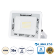 GLOBOSTAR® ATLAS 61414 Προβολέας LED 30W 3600lm 120° AC 220-240V Αδιάβροχο IP67 Φυσικό Λευκό 4500K - Lumileds SMD Chip - TÜV Rheinland Certified - Λευκό Ματ - Μ16 x Π2.5 x Υ12.5cm - 5 Χρόνια Εγγύηση