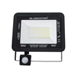 GLOBOSTAR® AURORA 61441 Προβολέας με Ανιχνευτή PIR / Αισθητήρα Κίνησης LED 50W 6250lm 120° AC 220-240V Αδιάβροχο IP67 Ψυχρό Λευκό 6000K - Lumileds SMD Chip - TÜV Rheinland Certified - Μαύρο Ματ - Μ21 x Π5 x Υ21cm - 3 Χρόνια Εγγύηση