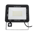 GLOBOSTAR® AURORA 61443 Προβολέας με Ανιχνευτή PIR / Αισθητήρα Κίνησης LED 100W 12500lm 120° AC 220-240V Αδιάβροχο IP67 Ψυχρό Λευκό 6000K - Lumileds SMD Chip - TÜV Rheinland Certified - Μαύρο Ματ - Μ25 x Π6.5 x Υ27.5cm - 3 Χρόνια Εγγύηση