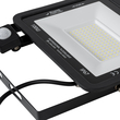 GLOBOSTAR® AURORA 61443 Προβολέας με Ανιχνευτή PIR / Αισθητήρα Κίνησης LED 100W 12500lm 120° AC 220-240V Αδιάβροχο IP67 Ψυχρό Λευκό 6000K - Lumileds SMD Chip - TÜV Rheinland Certified - Μαύρο Ματ - Μ25 x Π6.5 x Υ27.5cm - 3 Χρόνια Εγγύηση