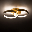 GLOBOSTAR® EVA 61069 Μοντέρνο Φωτιστικό Οροφής LED 16W 1920lm 300° AC 220-240V IP20 Ρυθμιζόμενο Λευκό CCT με On/Off 2700K/4500K/6000K - Lumileds SMD Chip - Χρυσό Βούρτσας - Μ33 x Π21 x Υ7cm - 3 Χρόνια Εγγύηση