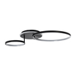 GLOBOSTAR® NEMESIS 61105 Μοντέρνο Φωτιστικό Οροφής LED 67W 7573lm 360° AC 220-240V IP20 Ρυθμιζόμενο Λευκό CCT με Χειριστήριο από 2700K έως 6000K Dimmable - Lumileds SMD Chip - Μαύρο Ματ - Μ84 x Π45 x Υ13cm - 3 Χρόνια Εγγύηση