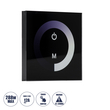 GLOBOSTAR® DIMTOUCH 73318 Dimmer Τοίχου με Touch Panel με 1 x 12A 288W Κανάλι DC 12-24V 12A 288W Max IP20 - Μ9 x Π9 x Υ3.5cm - 2 Χρόνια Εγγύηση