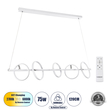 GLOBOSTAR® CIRCOLARE 61320 Μοντέρνο Κρεμαστό Φωτιστικό Οροφής LED 75W 8400lm 360° AC 220-240V IP20 Ρυθμιζόμενο Λευκό CCT με Χειριστήριο από 2700K έως 6000K Dimmable - Lumileds SMD Chip - Λευκό Ματ - Μ120 x Π25 x Υ25cm - 3 Χρόνια Εγγύηση
