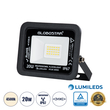 GLOBOSTAR® ATLAS 61411 Προβολέας LED 20W 2400lm 120° AC 220-240V Αδιάβροχο IP67 Φυσικό Λευκό 4500K - Lumileds SMD Chip - TÜV Rheinland Certified - Μαύρο Ματ - Μ12 x Π2.5 x Υ9.5cm - 5 Χρόνια Εγγύηση