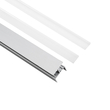 GLOBOSTAR® ALP-R-SHELF DODA 70814-3M Χωνευτό Προφίλ Αλουμινίου Ειδικό για Φωτισμό Ραφιού 18mm με Λευκό Γαλακτερό Πατητό Κάλυμμα για Ταινίες LED IP20 - Ασημί & Λευκό- Μ300 x Π1.5 x Υ2cm - Πακέτο 5 Τεμαχίων
