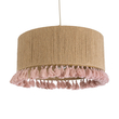 GLOBOSTAR® PUERTORICO 02096 Boho Κρεμαστό Φωτιστικό Οροφής με Ντουί 1 x E27 AC 220-240V IP20 - Μπεζ & Ροζ - Μ50 x Π50 x Υ27cm