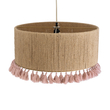 GLOBOSTAR® PUERTORICO 02096 Boho Κρεμαστό Φωτιστικό Οροφής με Ντουί 1 x E27 AC 220-240V IP20 - Μπεζ & Ροζ - Μ50 x Π50 x Υ27cm