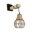 GLOBOSTAR® BELLARIVA 01962 Boho Φωτιστικό Τοίχου - Απλίκα με Ντουί 1 x E27 AC 220-240V IP20 - Μπεζ & Μαύρο - Μ10 x Π26 x Υ40cm