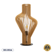 GloboStar® MIHIRO 02176 Boho Επιτραπέζιο Φωτιστικό Πορτατίφ Μονόφωτο 1 x E27 IP20 Καφέ Ξύλο με Μαύρο Μέταλλο - Μ33 x Π33 x Υ57cm