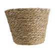 GloboStar® Artificial Garden PATMOS 20269 Διακοσμητικό Πλεκτό Καλάθι - Κασπώ Γλάστρα - Flower Pot Καφέ Φ20 x Υ15cm