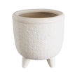GloboStar® Artificial Garden YUKATAN 20513 Διακοσμητικό Κεραμικό Κασπώ Γλάστρα - Flower Pot Μπεζ Φ16 x Υ17.5cm