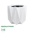 GloboStar® Artificial Garden PADOVA 20741 Επιδαπέδιο Πολυεστερικό Τσιμεντένιο Κασπώ Γλάστρα - Flower Pot Λευκό Φ51 x Υ46cm