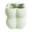 GloboStar® Artificial Garden ATHENA 20499 Διακοσμητικό Κεραμικό Κασπώ Γλάστρα - Flower Pot Πράσινο Ανοιχτό Μ13 x Π13 x Υ14cm