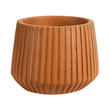 GloboStar® Artificial Garden ZANZIBAR 20539 Διακοσμητικό Κεραμικό Κασπώ Γλάστρα - Flower Pot Πορτοκαλί Φ11.5 x Υ9.5cm