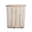 GloboStar® Artificial Garden KYOTO 20590 Διακοσμητικό Πλεκτό Καλάθι - Κασπώ Γλάστρα - Flower Pot Λευκό με Μπεζ Φ22 x Υ25cm