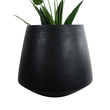 GloboStar® Artificial Garden TIJUANA 20704 Διακοσμητικό Πολυεστερικό Τσιμεντένιο Κασπώ Γλάστρα - Flower Pot Μαύρο Φ82 x Υ90cm