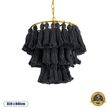 GLOBOSTAR® MISSOULA 02087 Boho Κρεμαστό Φωτιστικό Οροφής με Ντουί 1 x E27 AC 220-240V IP20 - Μαύρο & Χρυσό - Μ30 x Π30 x Υ40cm