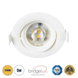 GLOBOSTAR® DE VALERA 60184 Χωνευτό Κινούμενο Downlight Σποτ LED 5W 470lm 60° AC 220-240V IP20 Θερμό Λευκό 2700K - Bridgelux SMD Chip & TÜV SÜD Driver - Λευκό Ματ - Μ9 x Π9 x Υ4cm / Q8cm - 3 Χρόνια Εγγύηση