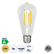 GLOBOSTAR® PEAR 99090 Λάμπα E27 ST64 LED 7W 1470lm 360° AC 220-240V IP20 Θερμό Λευκό 2700K - Long Filament Chip - Διάφανο - Μ6.4 x Π6.4 x Υ14.5cm - 3 Χρόνια Εγγύηση