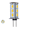 GLOBOSTAR® G4BACK 76134 Λάμπα G4 LED 5W 450lm 320° DC 12-24V IP20 Θερμό Λευκό 2700K Dimmable - Sanan SMD Chip - Back Pin - Μ1.8 x Π1.8 x Υ4.3cm - 2 Χρόνια Εγγύηση