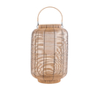 GloboStar® GRAMBIAN 02304 Boho Αυτόνομο Ηλιακό Κρεμαστό/Επιτραπέζιο Φωτιστικό Πορτατίφ LED 5W 200lm 180° με Ενσωματωμένη Μπαταρία IP65 Θερμό Λευκό 3000K Μπεζ Ξύλο - Μ30 x Π30 x Υ48cm - 2 Χρόνια Εγγύηση