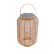 GloboStar® GRAMBIAN 02304 Boho Αυτόνομο Ηλιακό Κρεμαστό/Επιτραπέζιο Φωτιστικό Πορτατίφ LED 5W 200lm 180° με Ενσωματωμένη Μπαταρία IP65 Θερμό Λευκό 3000K Μπεζ Ξύλο - Μ30 x Π30 x Υ48cm - 2 Χρόνια Εγγύηση