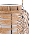 GloboStar® GRAMBIAN 02304 Boho Αυτόνομο Ηλιακό Κρεμαστό/Επιτραπέζιο Φωτιστικό Πορτατίφ LED 5W 200lm 180° με Ενσωματωμένη Μπαταρία IP65 Θερμό Λευκό 3000K Μπεζ Ξύλο - Μ30 x Π30 x Υ48cm - 2 Χρόνια Εγγύηση
