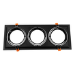 GLOBOSTAR® VITA 77857 Χωνευτή Κινούμενη Βάση για 3 x Σποτ AR111 για Ντουί GU10/GU5.3 IP20 - Μαύρο Ματ - Μ48.7 x Π18 x Υ5.5cm / Q47.5 x 17cm