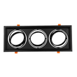 GLOBOSTAR® VITA 77857 Χωνευτή Κινούμενη Βάση για 3 x Σποτ AR111 για Ντουί GU10/GU5.3 IP20 - Μαύρο Ματ - Μ48.7 x Π18 x Υ5.5cm / Q47.5 x 17cm